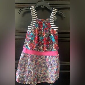 baby Sara Multicolor Floral Baby Dress - Pink, Turquoise, Red